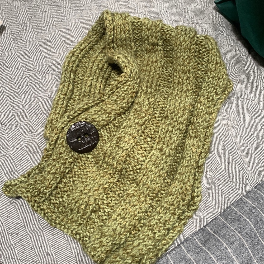 Super cute green cowl scarf